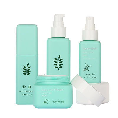 مجموعات تغليف مستحضرات التجميل الخضراء الأنيقة 50g 80g 100ml 160ml أسلوب بسيط