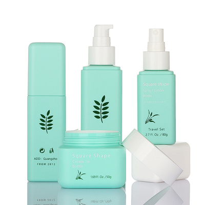 مجموعات تغليف مستحضرات التجميل الخضراء الأنيقة 50g 80g 100ml 160ml أسلوب بسيط
