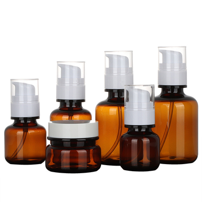 عبوات مستحضرات التجميل العنبر مجموعة السفر زجاجات رذاذ البلاستيك كريم