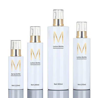 الجملة 120ml 200ml 250ml 500ml جولة التجميل ضباب الجسم رذاذ البلاستيك رذاذ محلول الذهب أعلى زجاجة للتنظيف