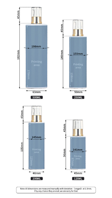 الجملة 120ml 200ml 250ml 500ml جولة التجميل ضباب الجسم رذاذ البلاستيك رذاذ محلول الذهب أعلى زجاجة للتنظيف